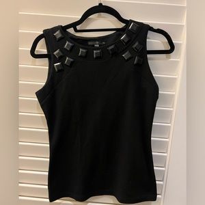 Teen flo black sleeveless wool blend sweater with black beading